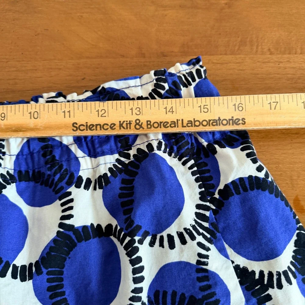 Kate Spade New York A-line Midi Geometric Blue White Modern Chic Skirt -Size‎ 6-